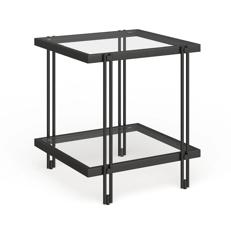 Inez Modern Metal and Glass Side Table