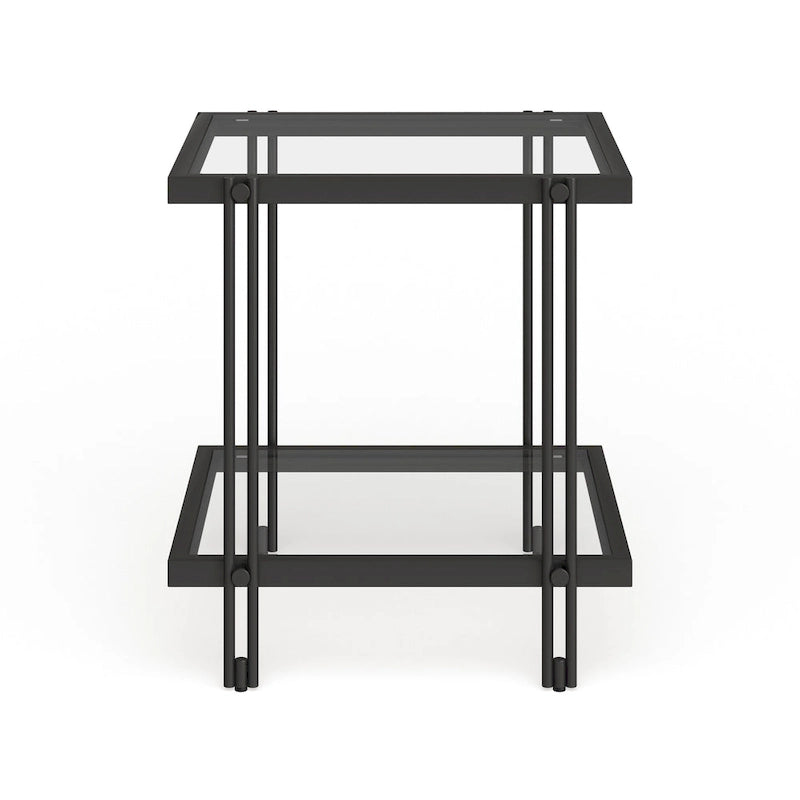 Inez Modern Metal and Glass Side Table