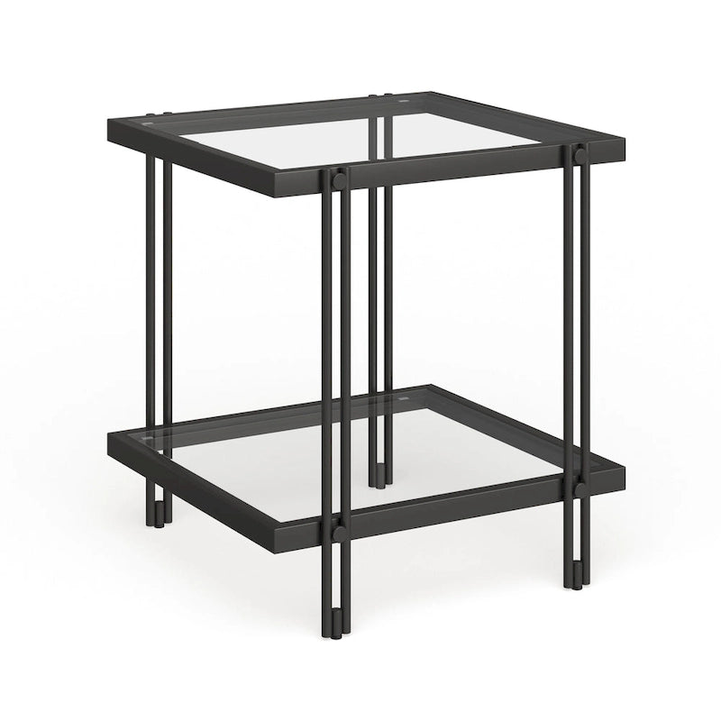 Inez Modern Metal and Glass Side Table