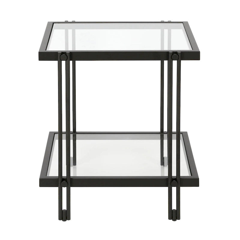 Inez Modern Metal and Glass Side Table
