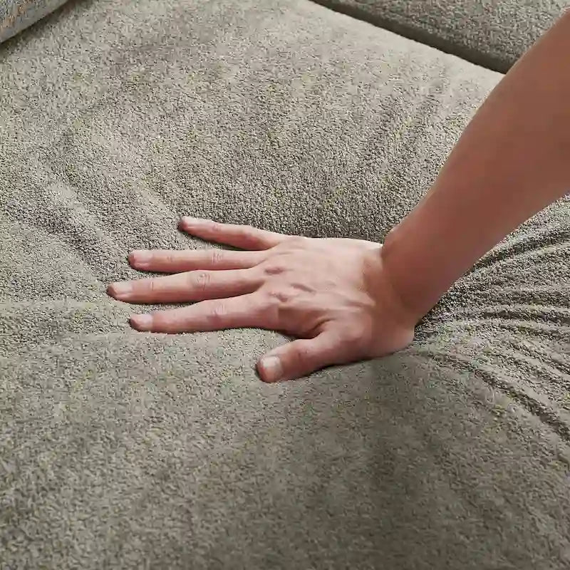 109  Modern 4 Seaters Towelling Sectional Sofa with Hidden Coffee Table Adjustable Headrest and Large Storage Space