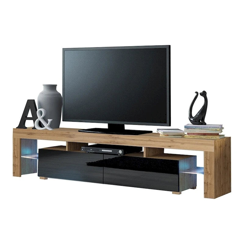 Milano 200 Modern 79-inch TV Stand with 16 Color LEDs