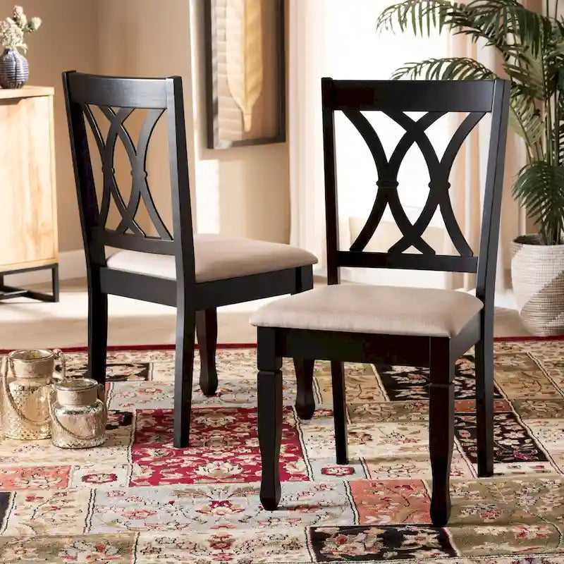 Reneau Modern and Contemporary Upholstered 2-Piece Dining Chair Set
