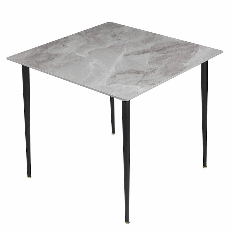 Modern Sintered Stone Marble Effect Table Top Kitchen Dining Table Square 4-Seat