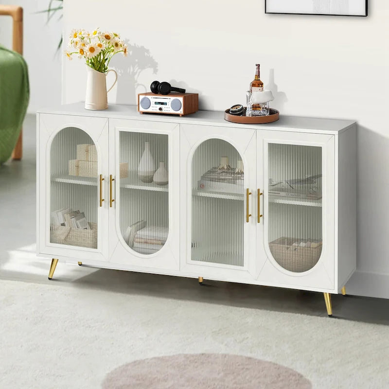 Wood Buffets Storage Cabinet with Adjustable Shelves