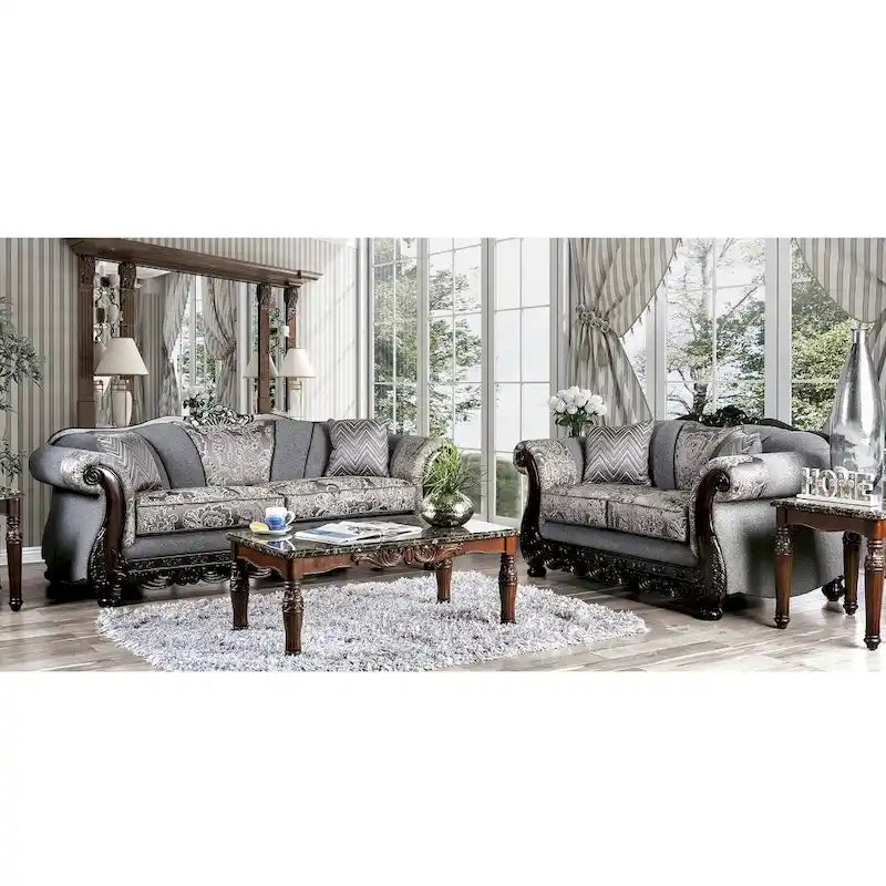 Dikic Traditional Chenille Rolled Arms 2-Piece Living Room Set by Gracewood Hollow