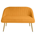 Tufted Contemporary Loveseat Sofa Chair With Gold Metal Legs Two-Seat Sofa for Living Room Bedroom