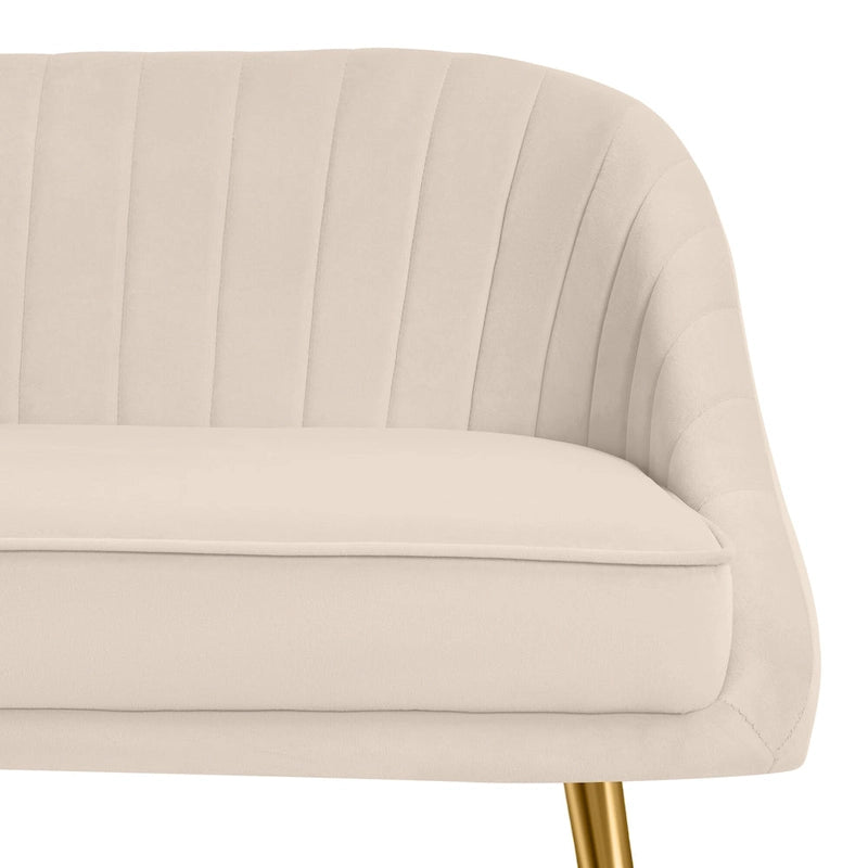 Tufted Contemporary Loveseat Sofa Chair With Gold Metal Legs Two-Seat Sofa for Living Room Bedroom