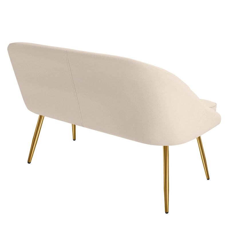 Tufted Contemporary Loveseat Sofa Chair With Gold Metal Legs Two-Seat Sofa for Living Room Bedroom