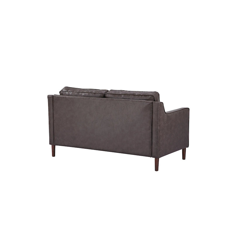 Sedona Modern Loveseat Sofa, Faux Linen / Vegan Leather Couch - N/A