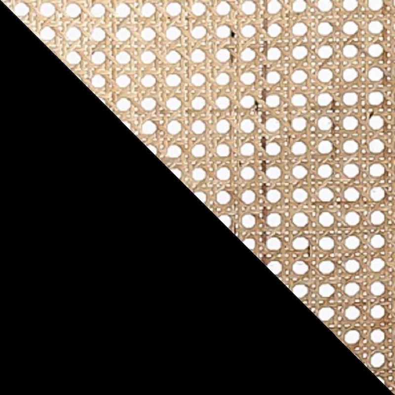 Manhattan Comfort Giverny Dining Chair in Black and Natural Cane - Set of 2