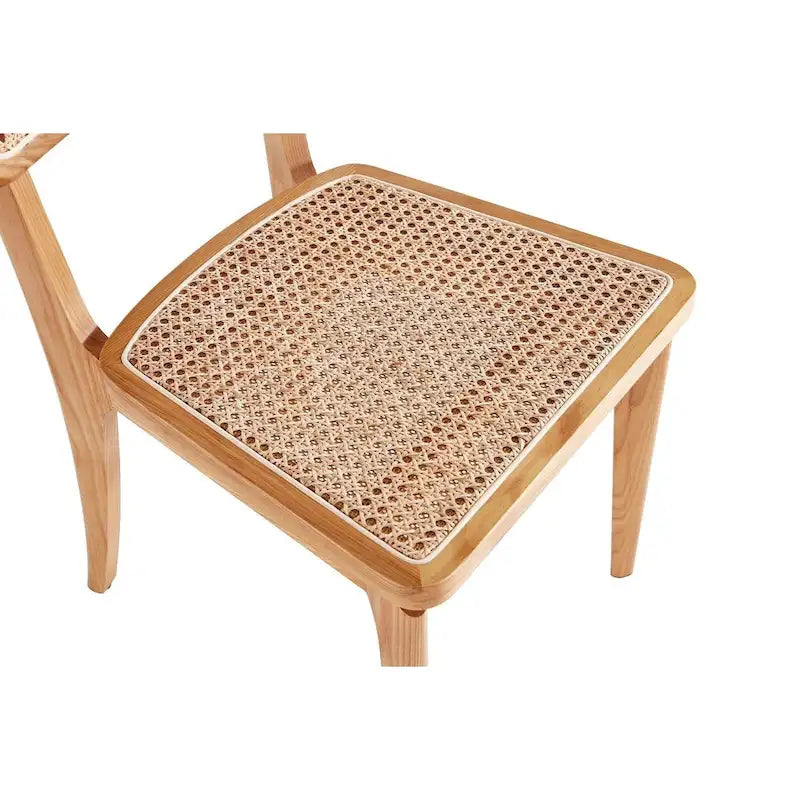 Manhattan Comfort Giverny Dining Chair in Black and Natural Cane - Set of 2