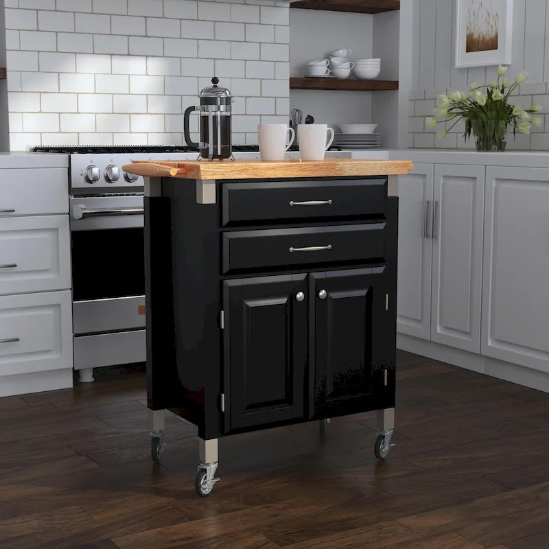 Homestyles Dolly Madison Kitchen Cart with Wood Top
