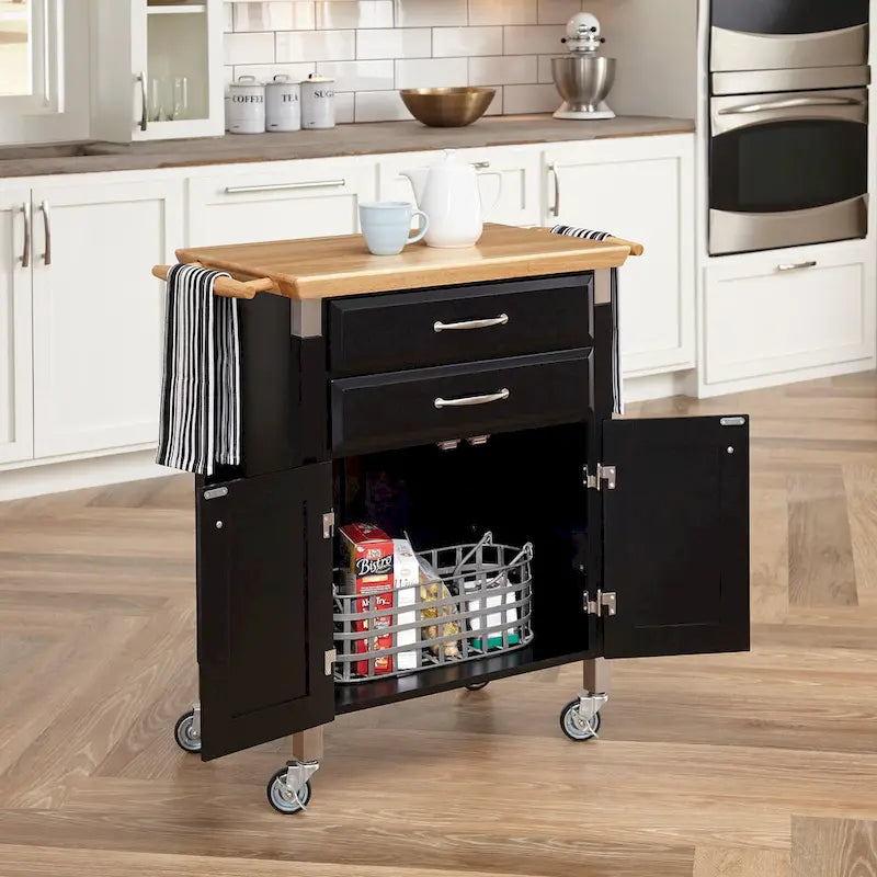 Homestyles Dolly Madison Kitchen Cart with Wood Top