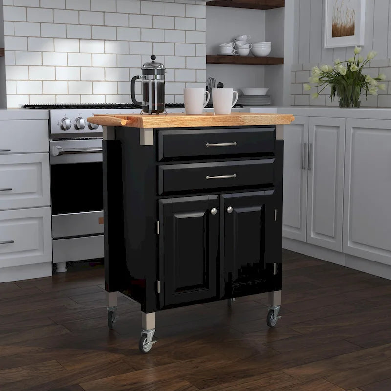 Homestyles Dolly Madison Kitchen Cart with Wood Top
