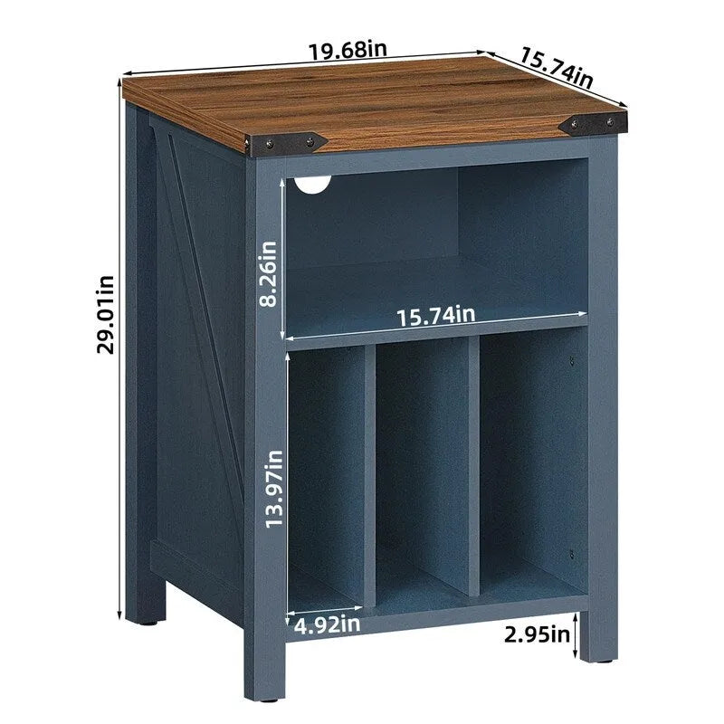 Record Player Stand with Vinyl Record Storage - 15.74 D x 19.68 W x 29.01 H