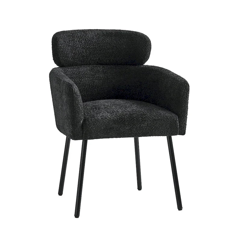 Amos Modern Boucle Dining Chair with Adjustment Feet by HULALA HOME