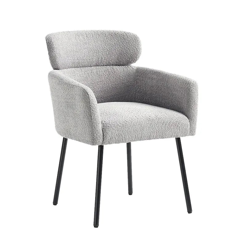 Amos Modern Boucle Dining Chair with Adjustment Feet by HULALA HOME