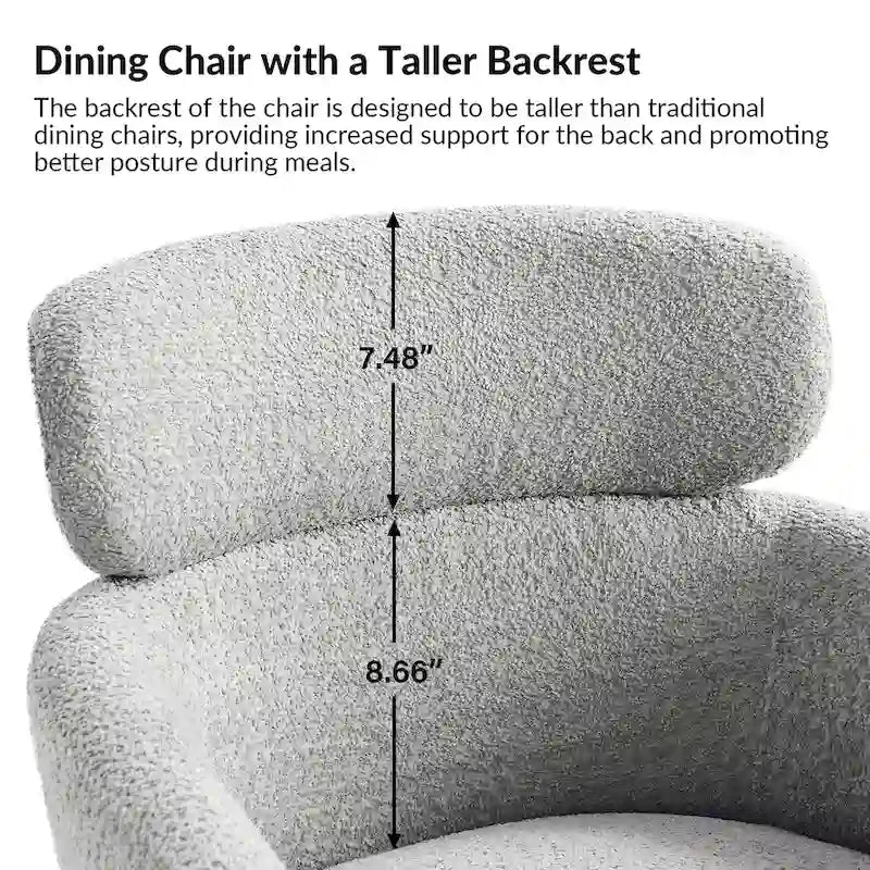 Amos Modern Boucle Dining Chair with Adjustment Feet by HULALA HOME