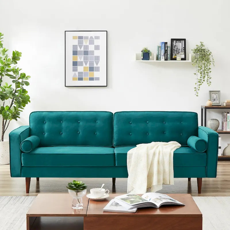 Kerry Mid Century Modern Comfortable Furniture Style Tufted Velvet Couch