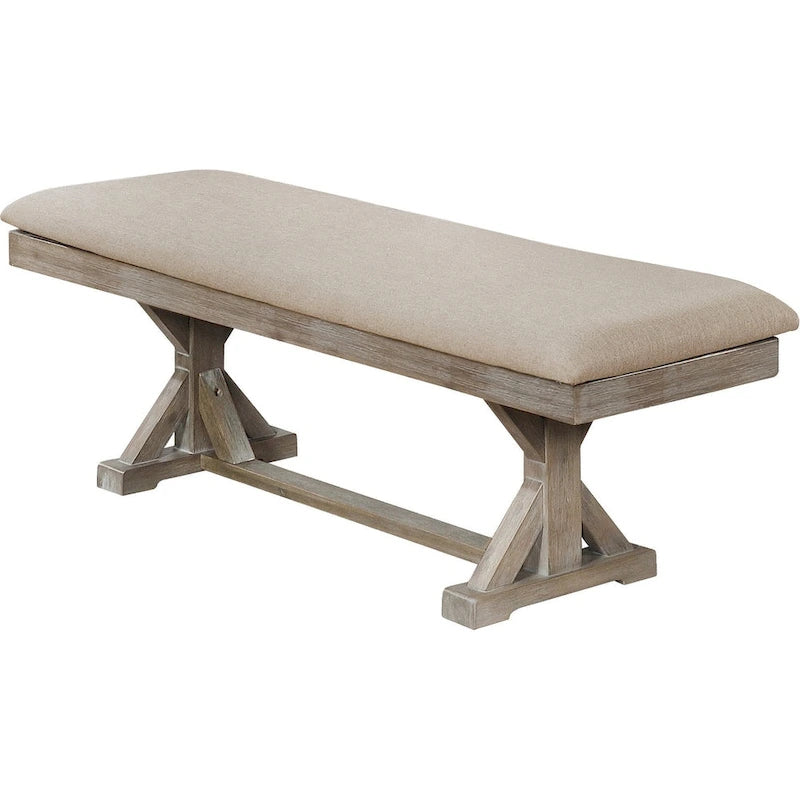 Best Quality Furniture 7-pc. Rustic Grey or Walnut Trestle Dining Set