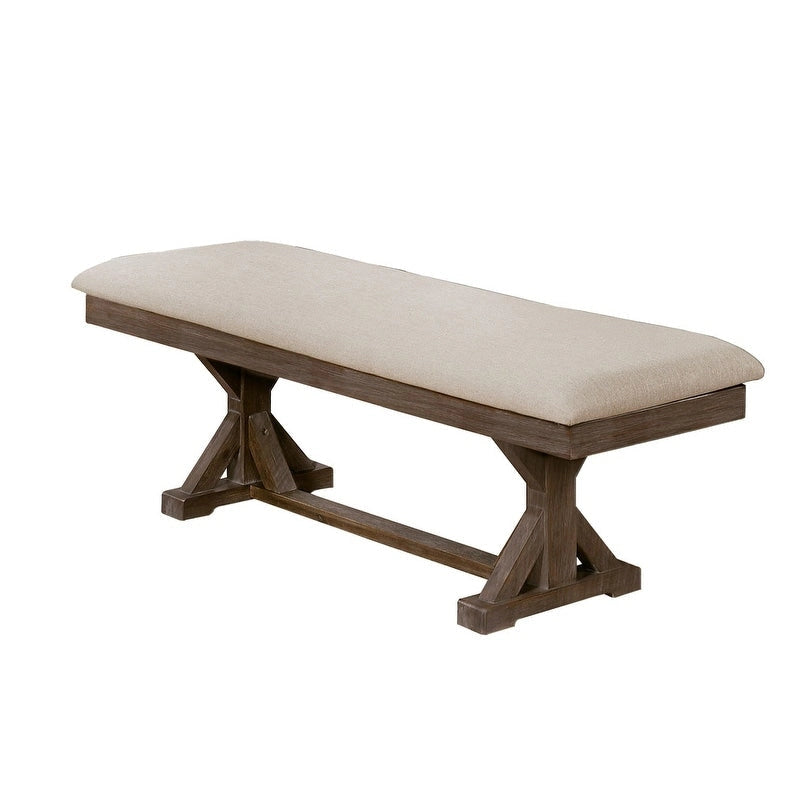 Best Quality Furniture 7-pc. Rustic Grey or Walnut Trestle Dining Set