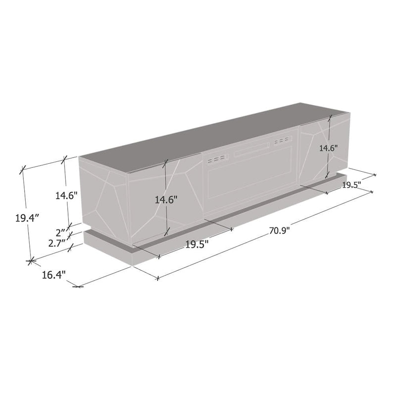 Shu WH-EF Electric Fireplace 71  TV Stand