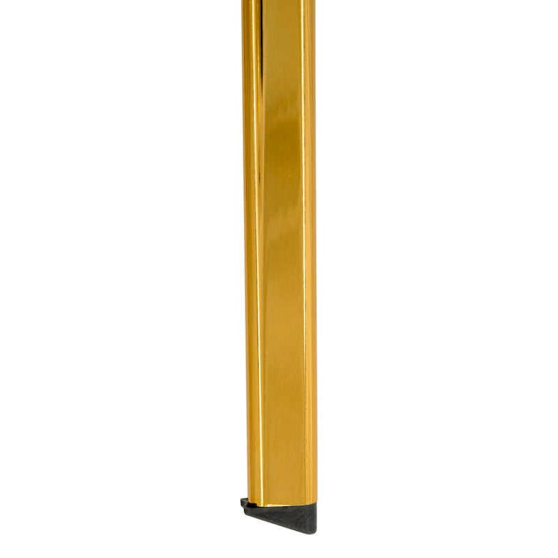 Markley Leather Dining Chair Set of 4 With Gold Metal Legs Modern Accent Side Chair