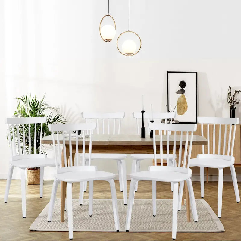 Solid Wood Spindle Back Windsor Dining Chairs, Set of 2 - 17.44  (W) x 19.7  (D) x 33.1  (H)