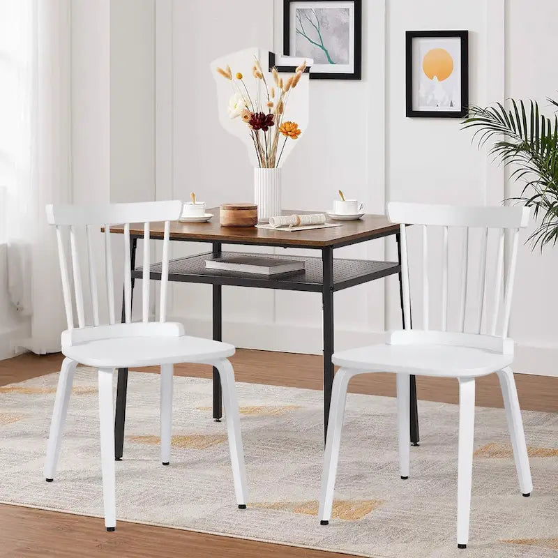 Solid Wood Spindle Back Windsor Dining Chairs, Set of 2 - 17.44  (W) x 19.7  (D) x 33.1  (H)