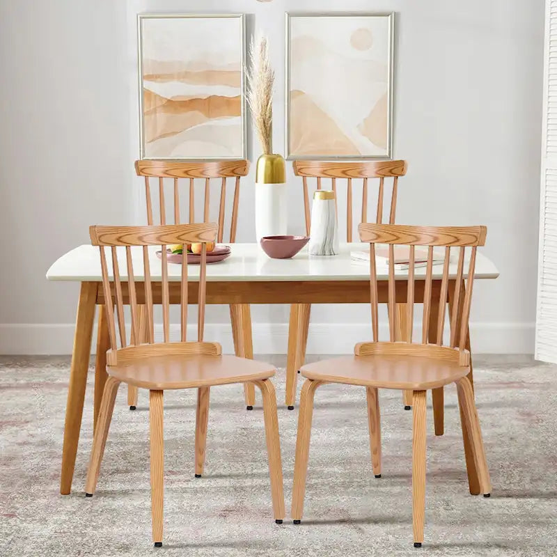 Solid Wood Spindle Back Windsor Dining Chairs, Set of 2 - 17.44  (W) x 19.7  (D) x 33.1  (H)