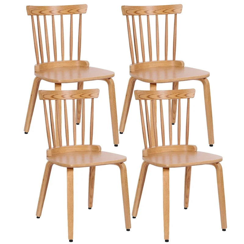 Solid Wood Spindle Back Windsor Dining Chairs, Set of 2 - 17.44  (W) x 19.7  (D) x 33.1  (H)
