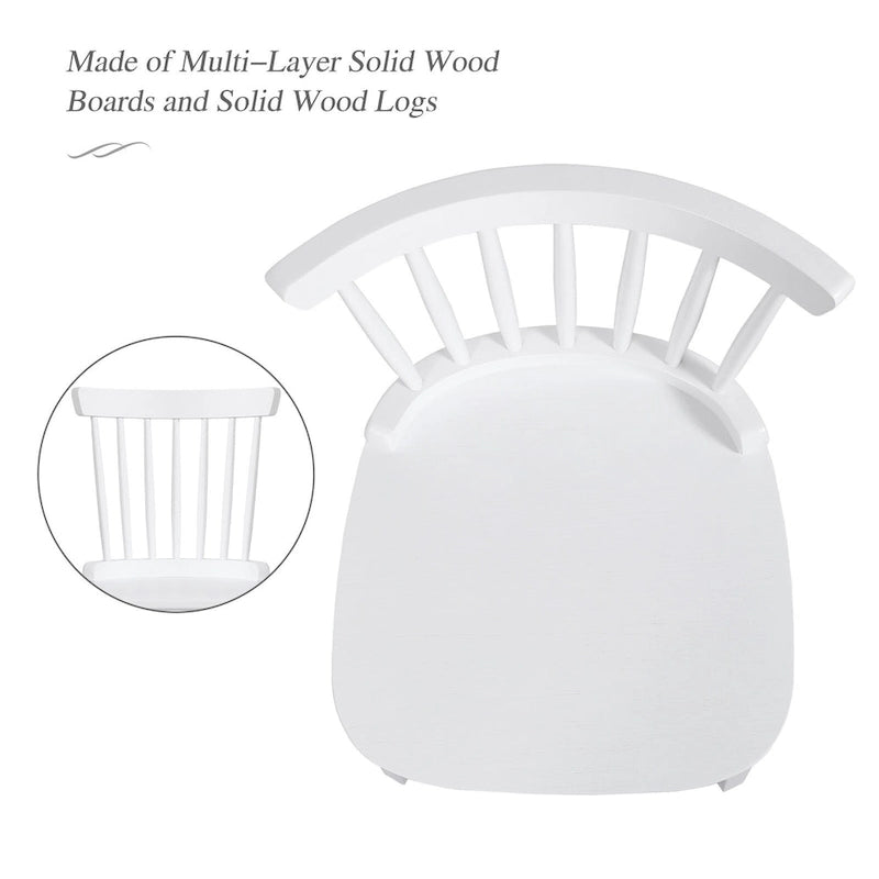 Solid Wood Spindle Back Windsor Dining Chairs, Set of 2 - 17.44  (W) x 19.7  (D) x 33.1  (H)