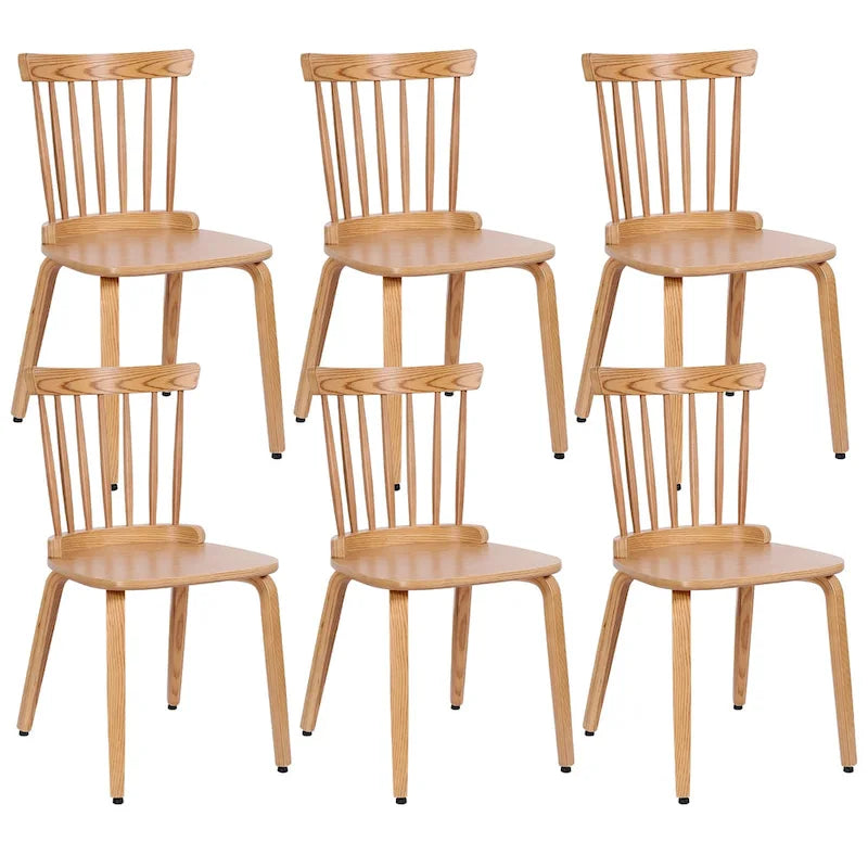 Solid Wood Spindle Back Windsor Dining Chairs, Set of 2 - 17.44  (W) x 19.7  (D) x 33.1  (H)