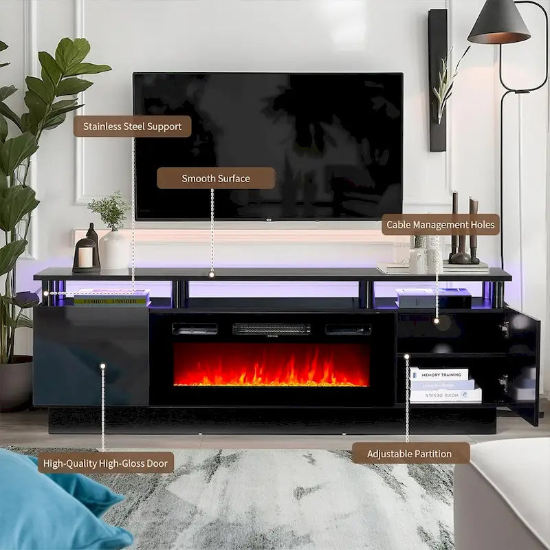 70  Fireplace TV Stand with 36  Electric Fireplace