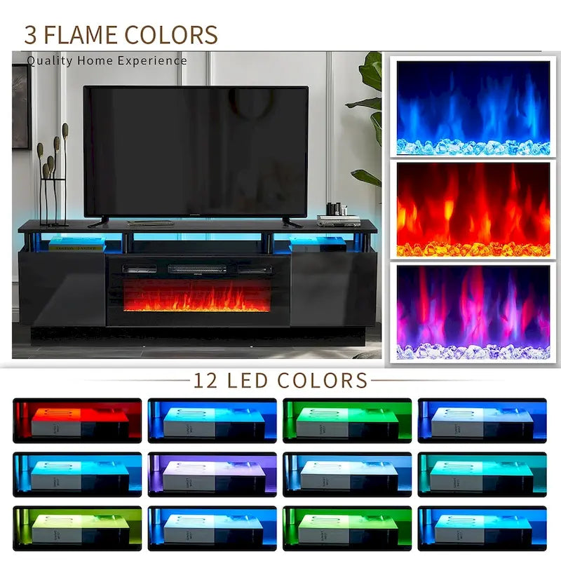 70  Fireplace TV Stand with 36  Electric Fireplace