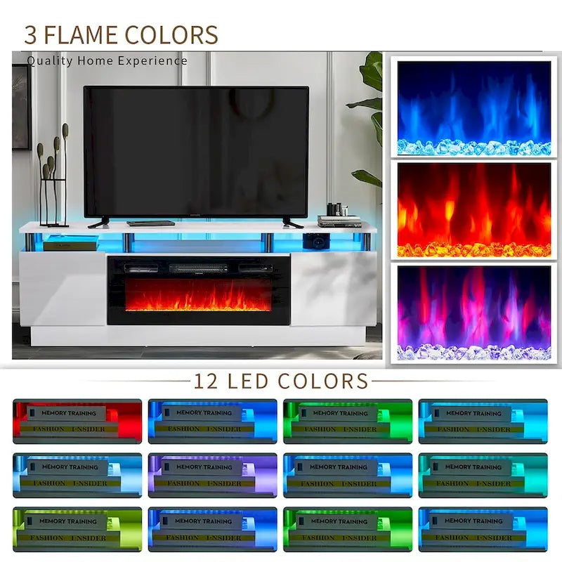 70  Fireplace TV Stand with 36  Electric Fireplace