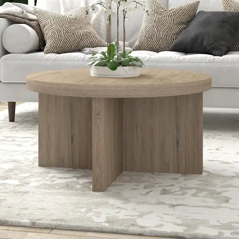Elna 33  Wide Round Coffee Table - 33  Wide