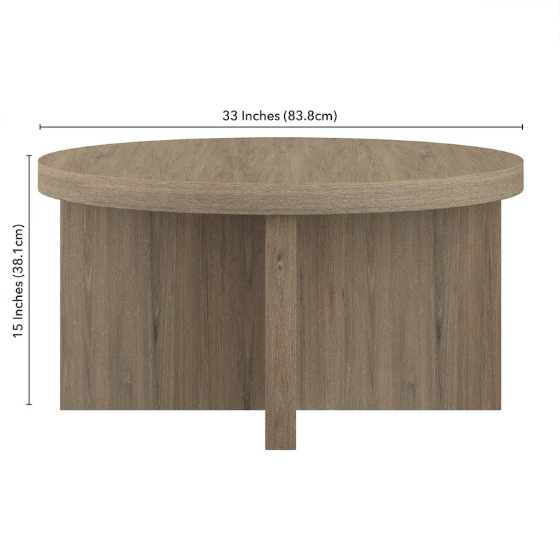 Elna 33  Wide Round Coffee Table - 33  Wide