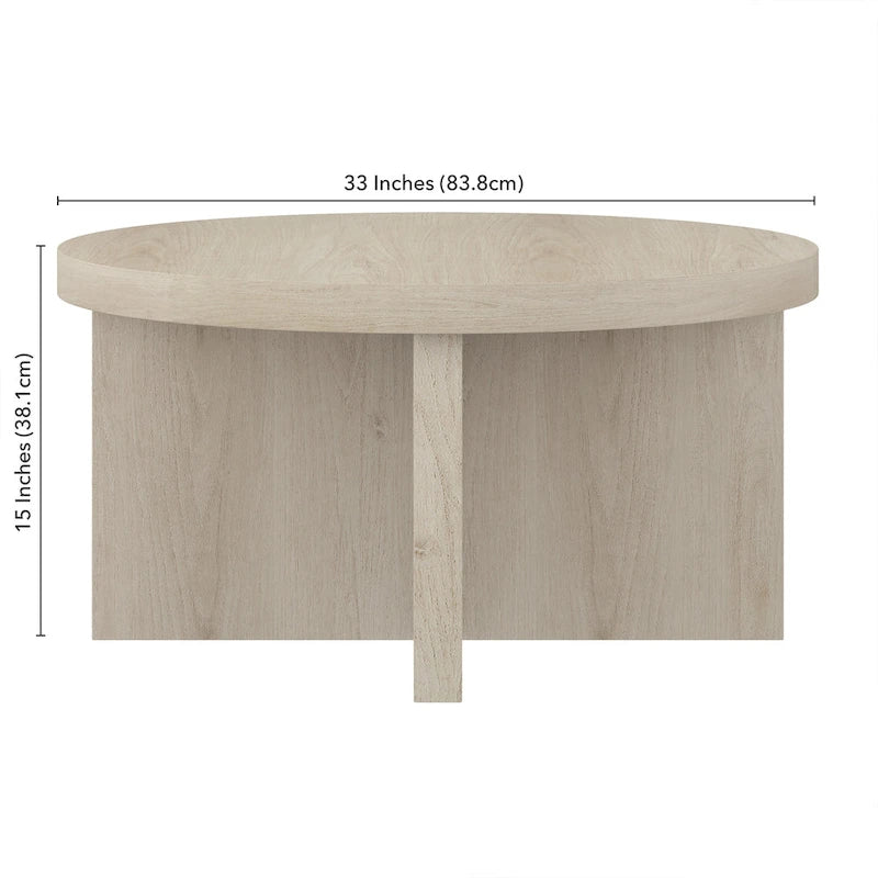 Elna 33  Wide Round Coffee Table - 33  Wide