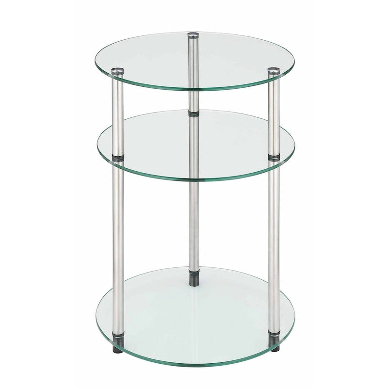 Convenience Concepts Designs2Go Classic Glass 3 Tier Round Table