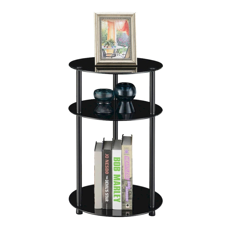 Convenience Concepts Designs2Go Classic Glass 3 Tier Round Table