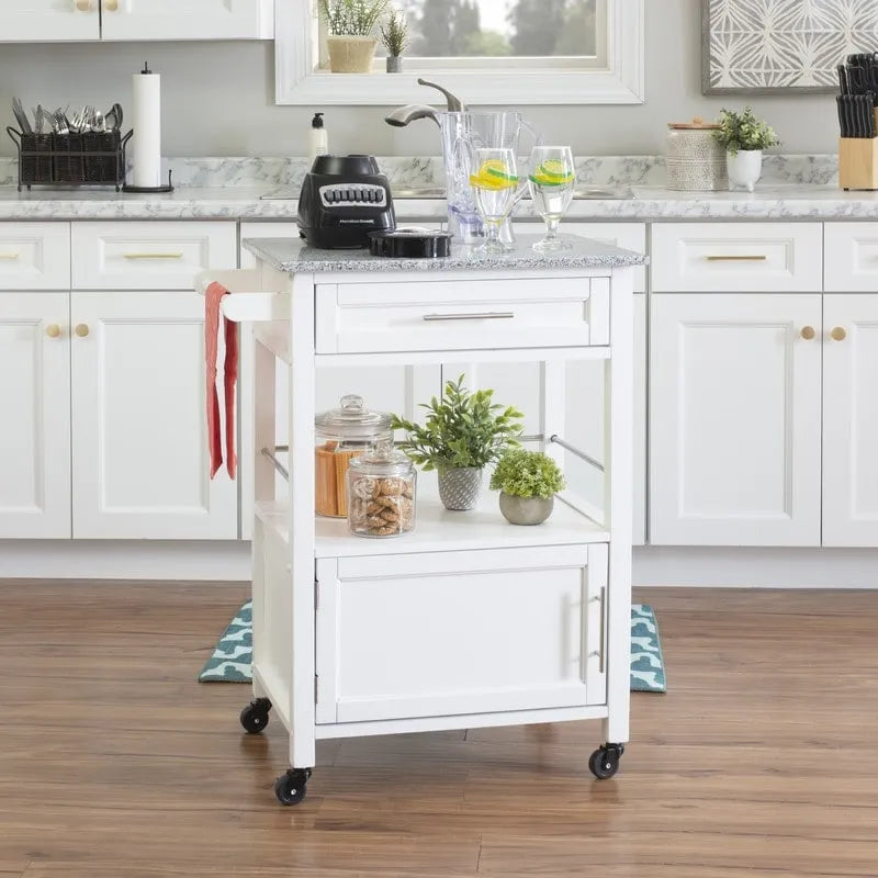 Elaine Mobile Kitchen Cart with Granite Top