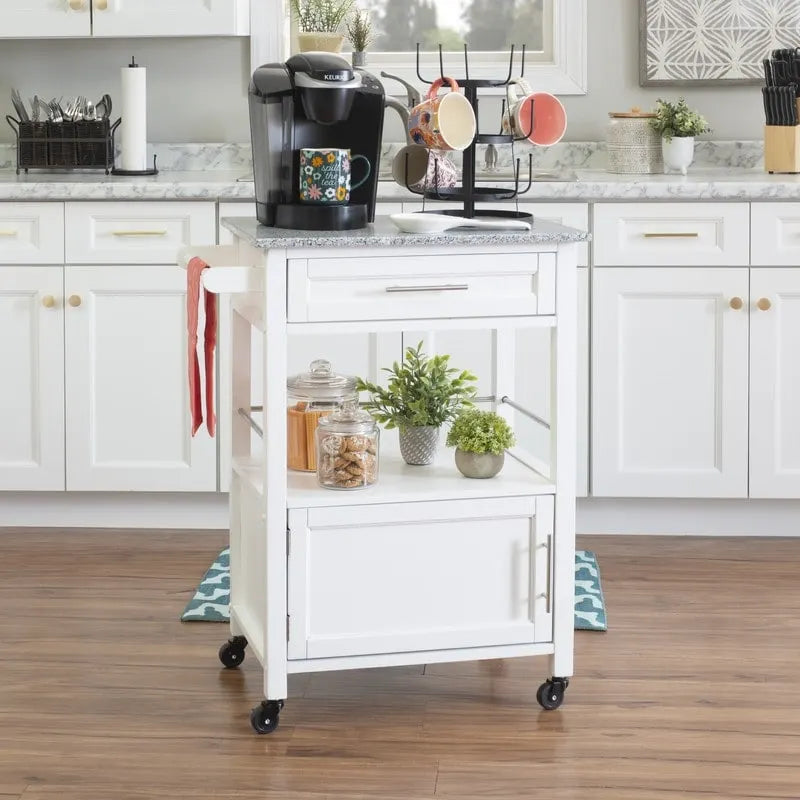 Elaine Mobile Kitchen Cart with Granite Top