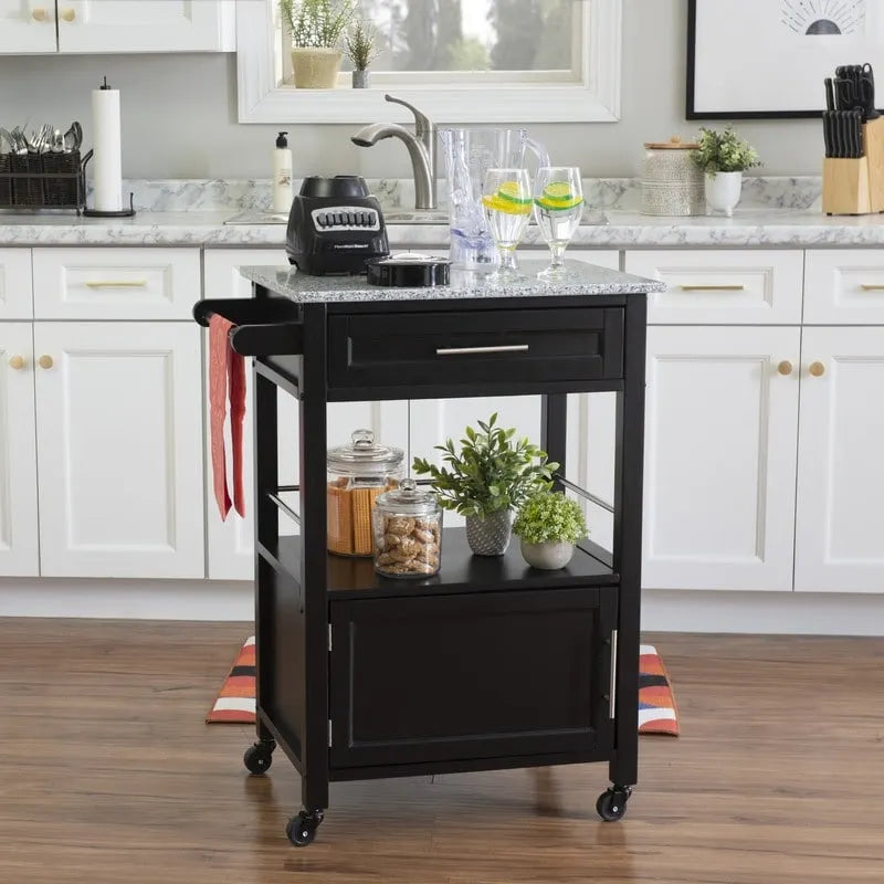 Elaine Mobile Kitchen Cart with Granite Top
