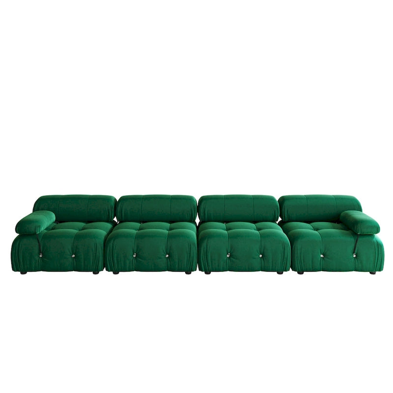 Velvet Fabric Upholstered Modular Sectional Sofa Modern Couch