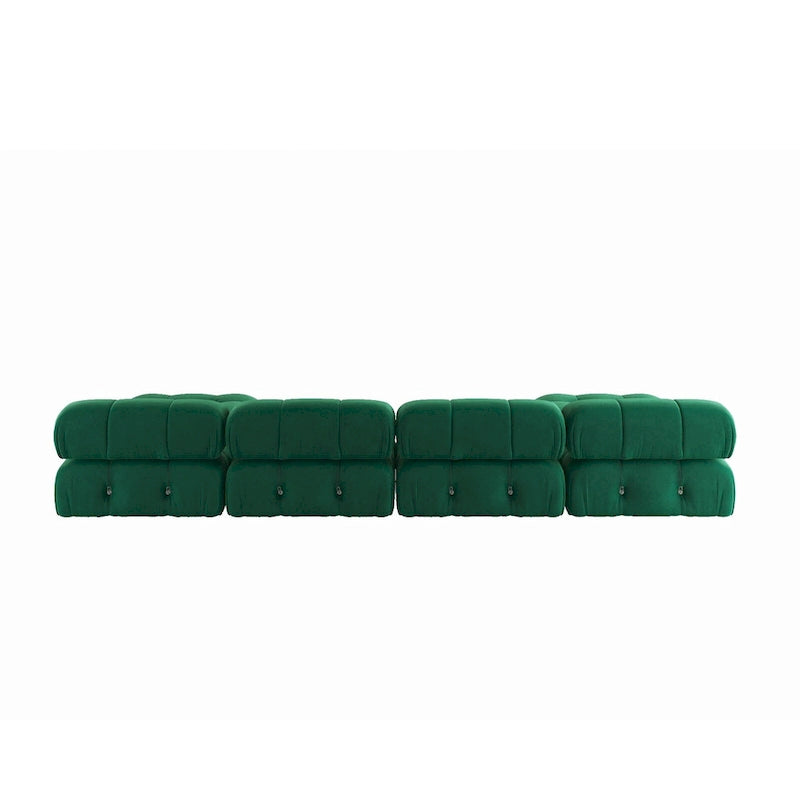 Velvet Fabric Upholstered Modular Sectional Sofa Modern Couch