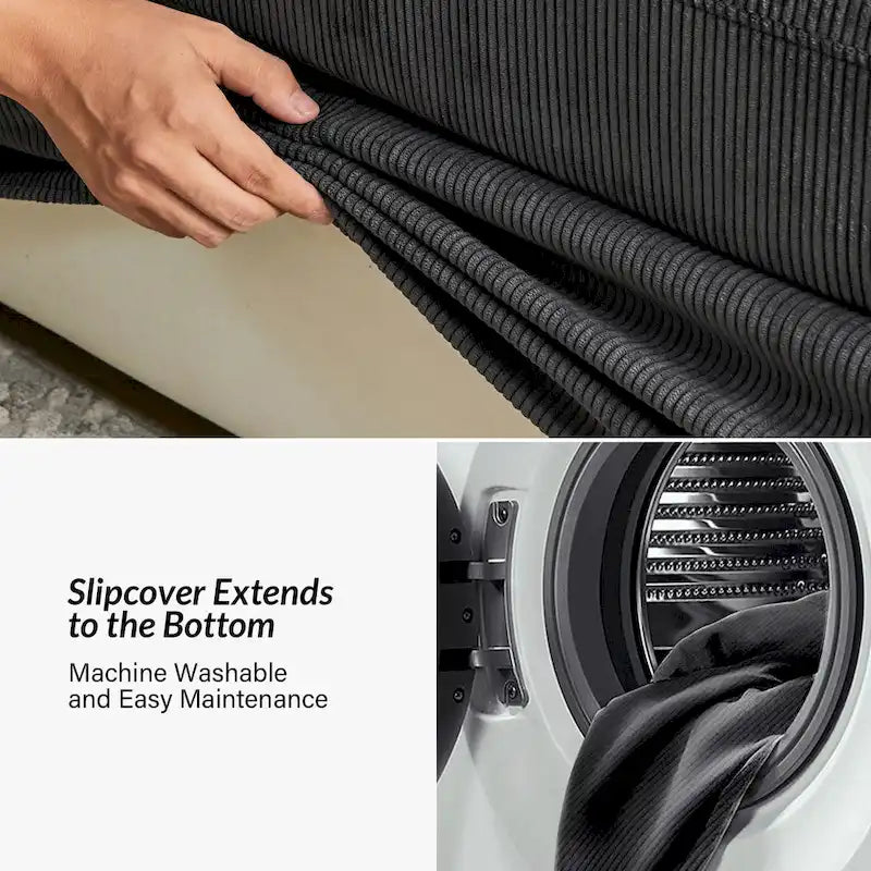 Volkhard 80.5  Modern Slipcovered Sofa With Removable Back Cushion By HULALA HOME