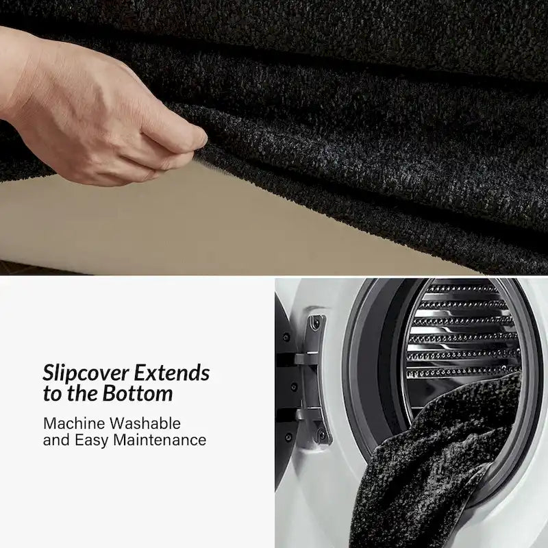 Volkhard 80.5  Modern Slipcovered Sofa With Removable Back Cushion By HULALA HOME