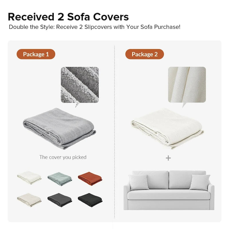 Volkhard 80.5  Modern Slipcovered Sofa With Removable Back Cushion By HULALA HOME